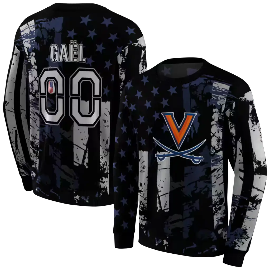 custom virginia cavaliers distressed flag blue black hoodie premium grade custom virginia cavaliers distressed flag blue black hoodie premium grade