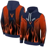 custom virginia cavaliers flame design blue hoodie best selling