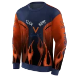 custom virginia cavaliers flame design blue hoodie best selling