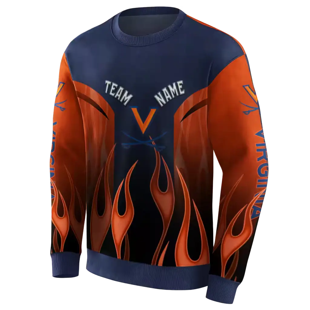custom virginia cavaliers flame design blue hoodie new arrival custom virginia cavaliers flame design blue hoodie new arrival