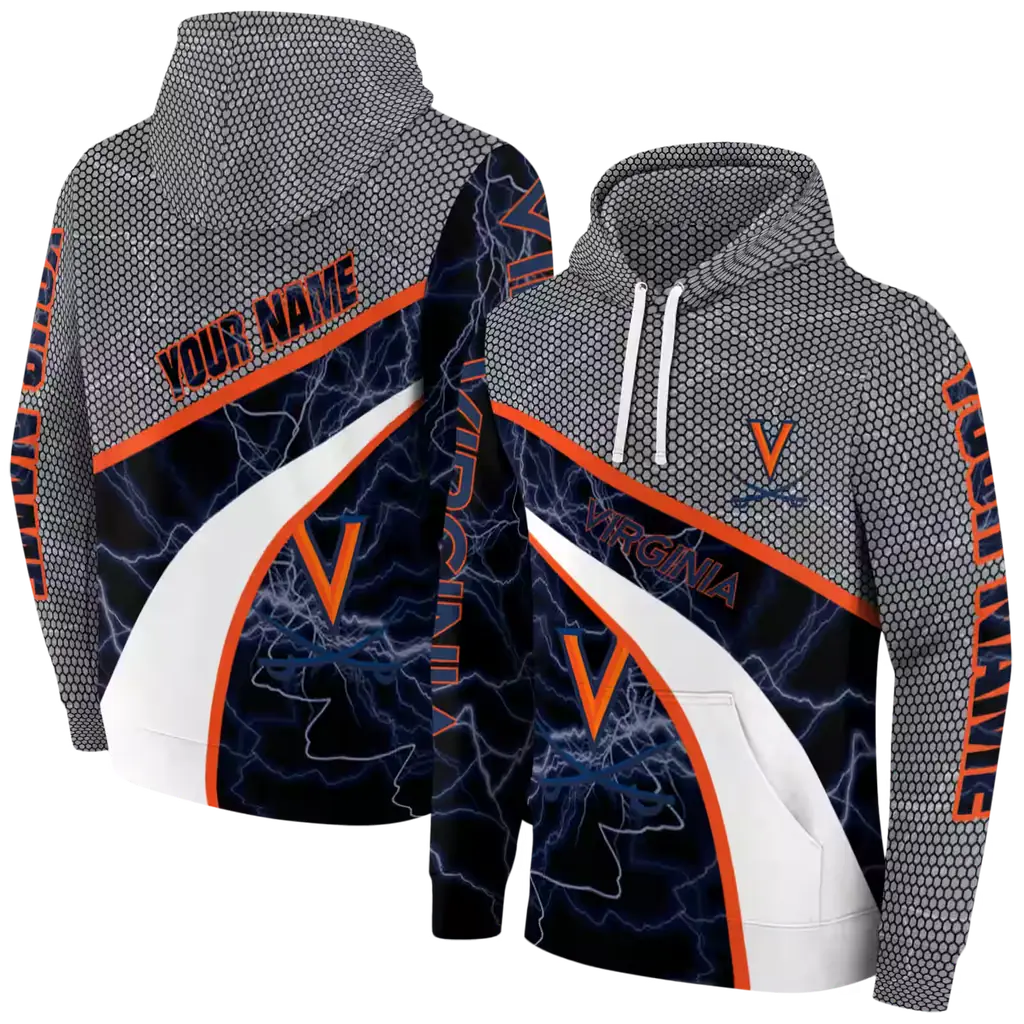 custom virginia cavaliers hexagonal mesh blue black gray hoodie fashion forward custom virginia cavaliers hexagonal mesh blue black gray hoodie fashion forward