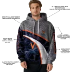 custom virginia cavaliers hexagonal mesh blue black gray hoodie best selling