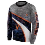 custom virginia cavaliers hexagonal mesh blue black gray hoodie best selling