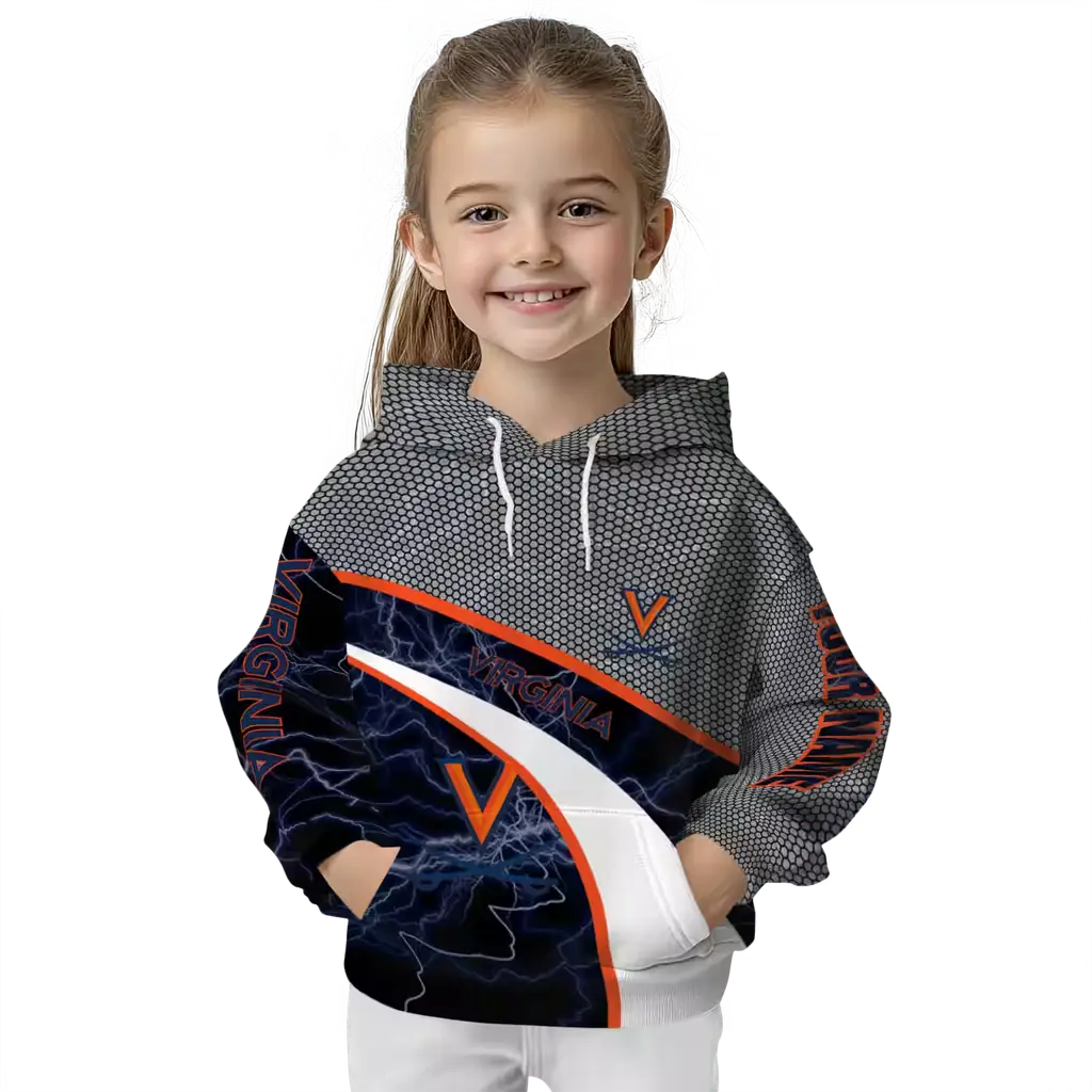 custom virginia cavaliers hexagonal mesh blue black gray hoodie top rated custom virginia cavaliers hexagonal mesh blue black gray hoodie top rated