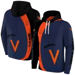 custom virginia cavaliers minimalist design blue black hoodie best selling