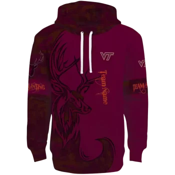custom virginia tech hokies deer silhouette maroon hoodie best selling