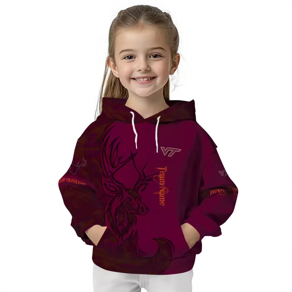 custom virginia tech hokies deer silhouette maroon hoodie top rated custom virginia tech hokies deer silhouette maroon hoodie top rated
