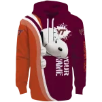 custom virginia tech hokies peeking snoopy maroon hoodie best selling