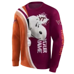 custom virginia tech hokies peeking snoopy maroon hoodie best selling