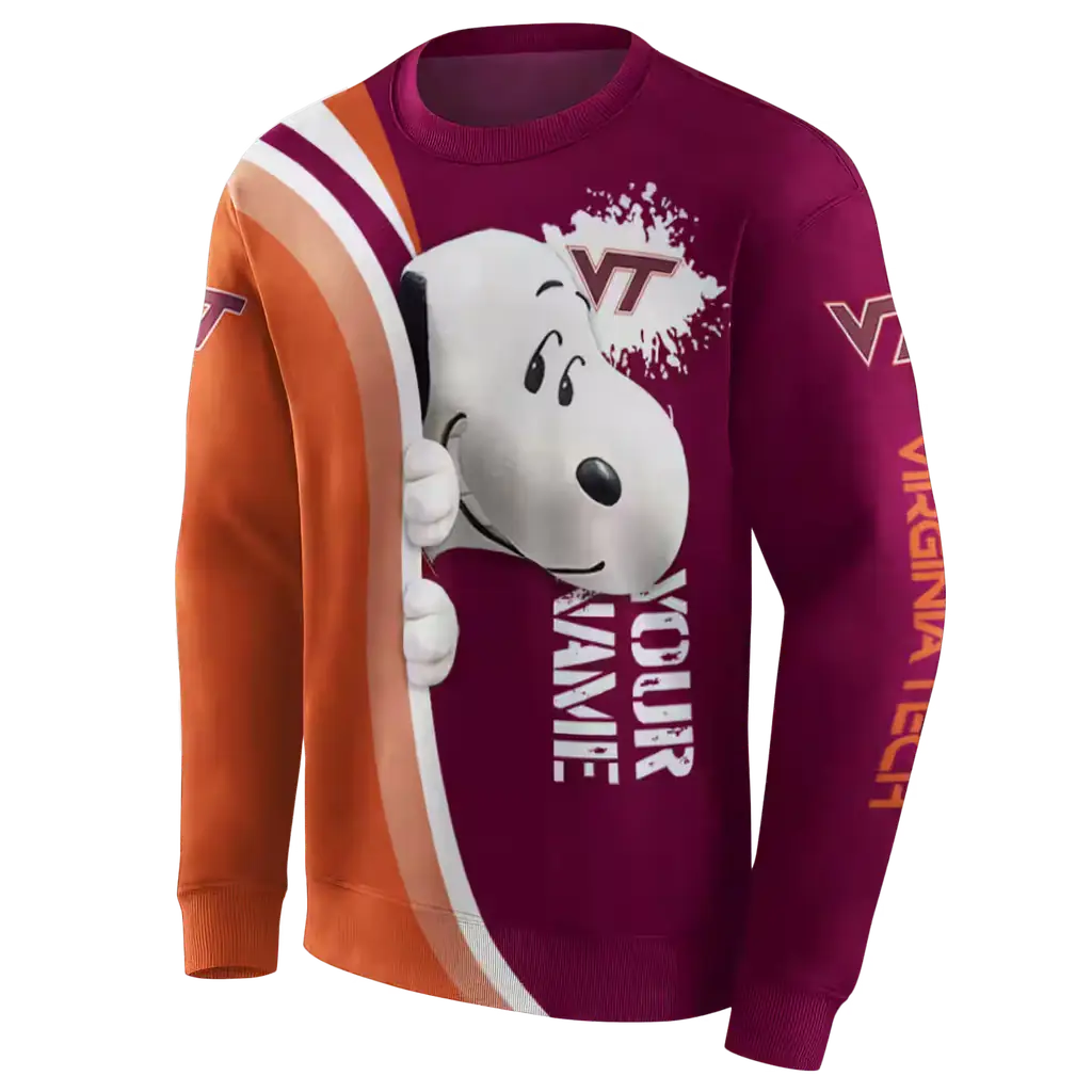 custom virginia tech hokies peeking snoopy maroon hoodie new arrival custom virginia tech hokies peeking snoopy maroon hoodie new arrival
