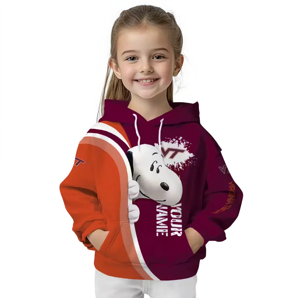 custom virginia tech hokies peeking snoopy maroon hoodie top rated custom virginia tech hokies peeking snoopy maroon hoodie top rated