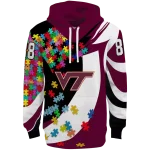 custom virginia tech hokies puzzle pieces maroon hoodie best selling