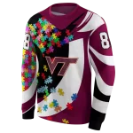 custom virginia tech hokies puzzle pieces maroon hoodie best selling