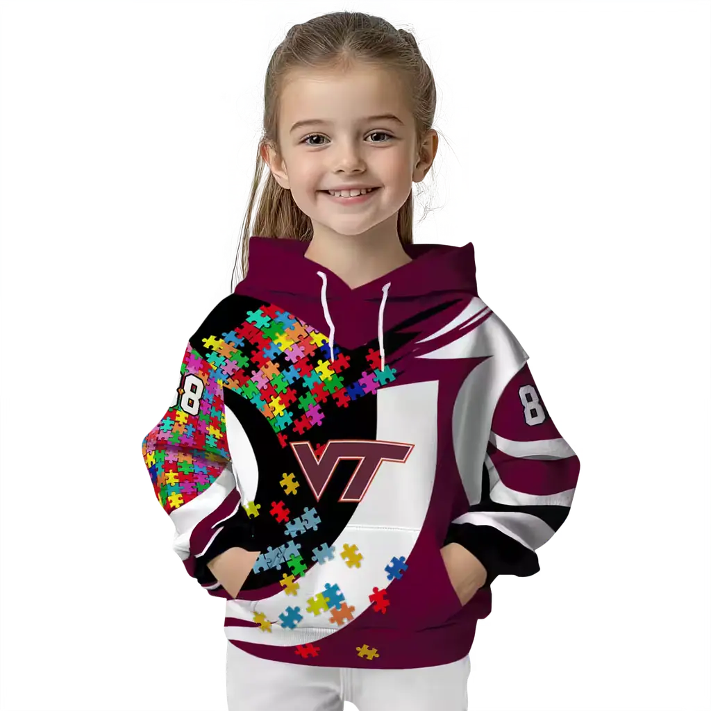 custom virginia tech hokies puzzle pieces maroon hoodie top rated custom virginia tech hokies puzzle pieces maroon hoodie top rated