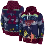 custom virginia tech hokies spongebob patrick star maroon navy hoodie best selling
