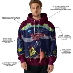 custom virginia tech hokies spongebob patrick star maroon navy hoodie best selling