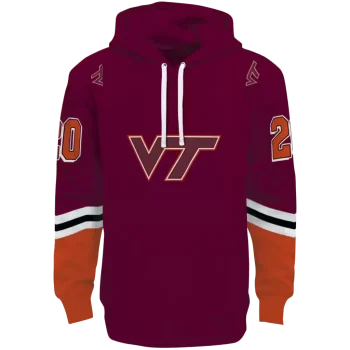 custom virginia tech hokies striped sleeves maroon hoodie best selling
