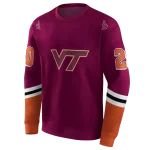 custom virginia tech hokies striped sleeves maroon hoodie best selling