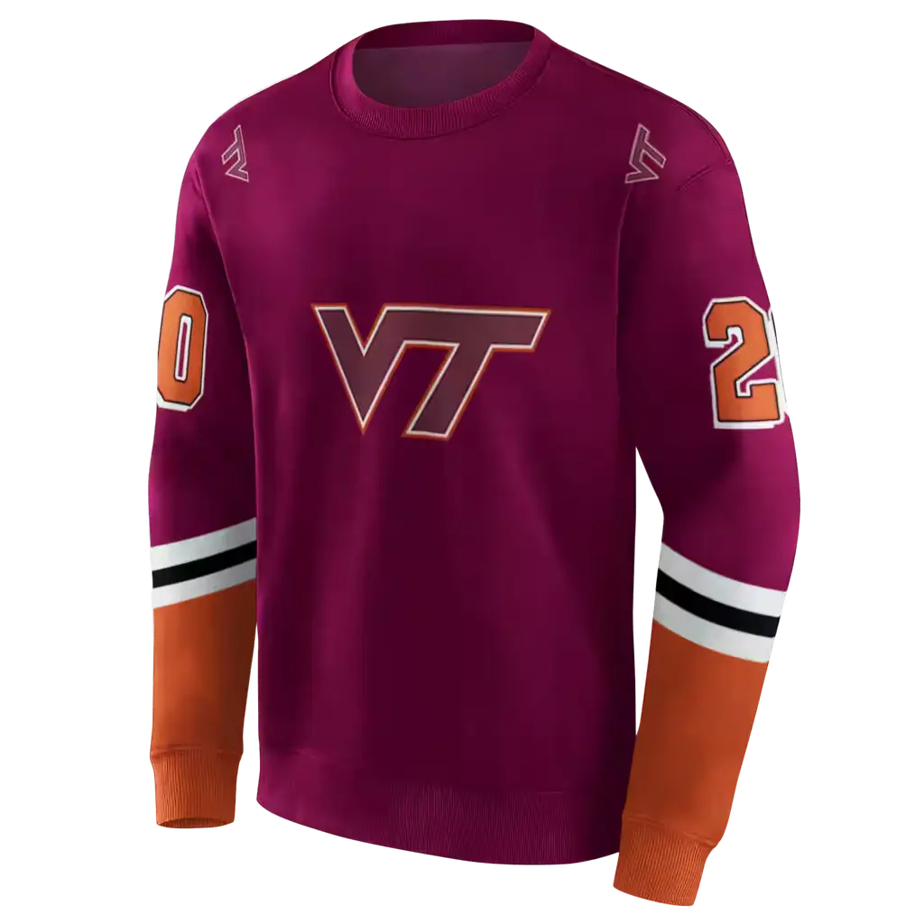 custom virginia tech hokies striped sleeves maroon hoodie new arrival custom virginia tech hokies striped sleeves maroon hoodie new arrival