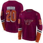 custom virginia tech hokies striped sleeves maroon hoodie best selling