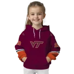 custom virginia tech hokies striped sleeves maroon hoodie best selling