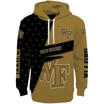 custom wake forest demon deacons abstract shape gold hoodie best selling
