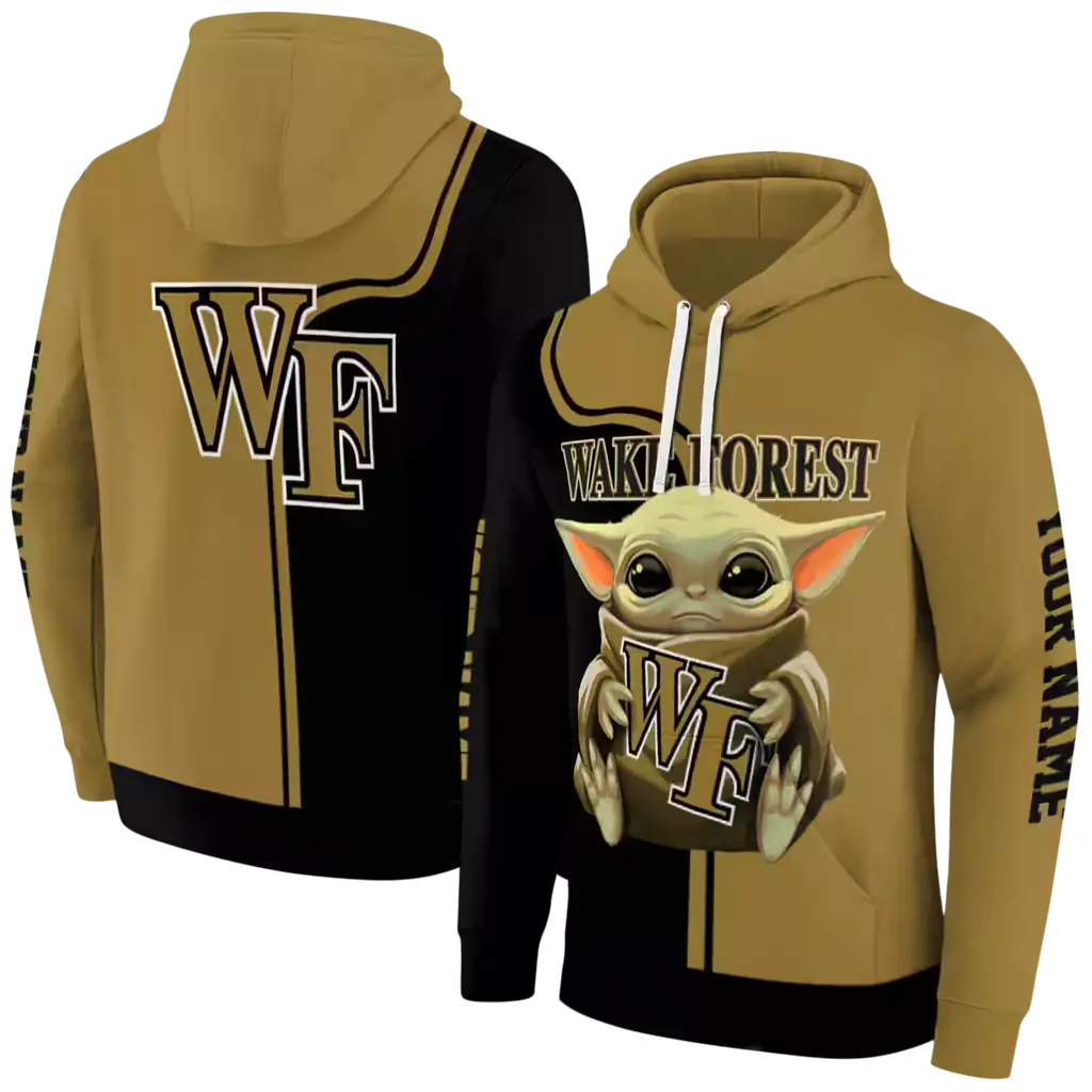 custom wake forest demon deacons baby yoda gold black hoodie fashion forward custom wake forest demon deacons baby yoda gold black hoodie fashion forward