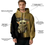 custom wake forest demon deacons baby yoda gold black hoodie best selling
