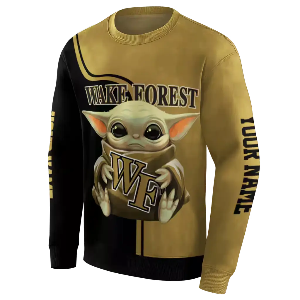 custom wake forest demon deacons baby yoda gold black hoodie new arrival custom wake forest demon deacons baby yoda gold black hoodie new arrival