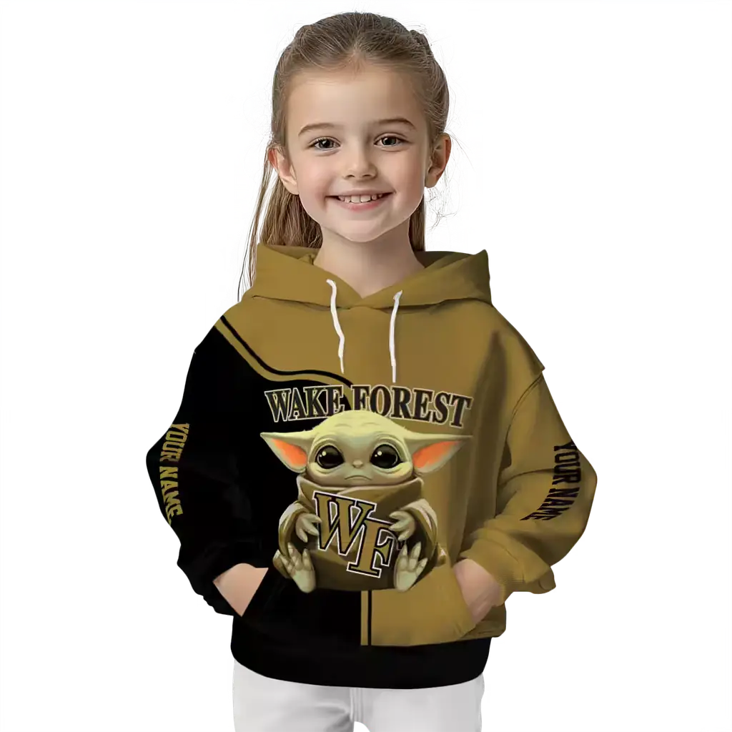 custom wake forest demon deacons baby yoda gold black hoodie top rated custom wake forest demon deacons baby yoda gold black hoodie top rated