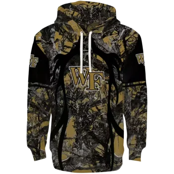 custom wake forest demon deacons hunting theme gold black hoodie best selling