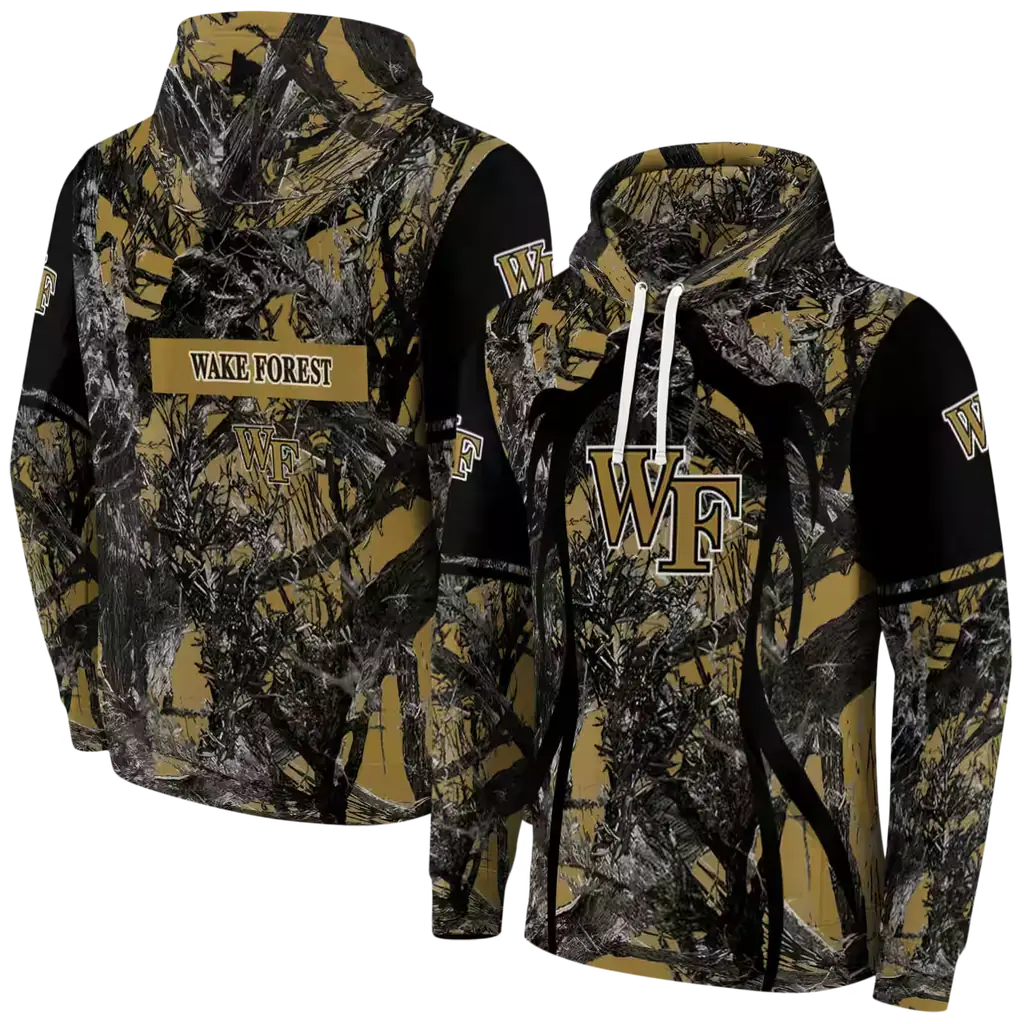 custom wake forest demon deacons hunting theme gold black hoodie fashion forward custom wake forest demon deacons hunting theme gold black hoodie fashion forward
