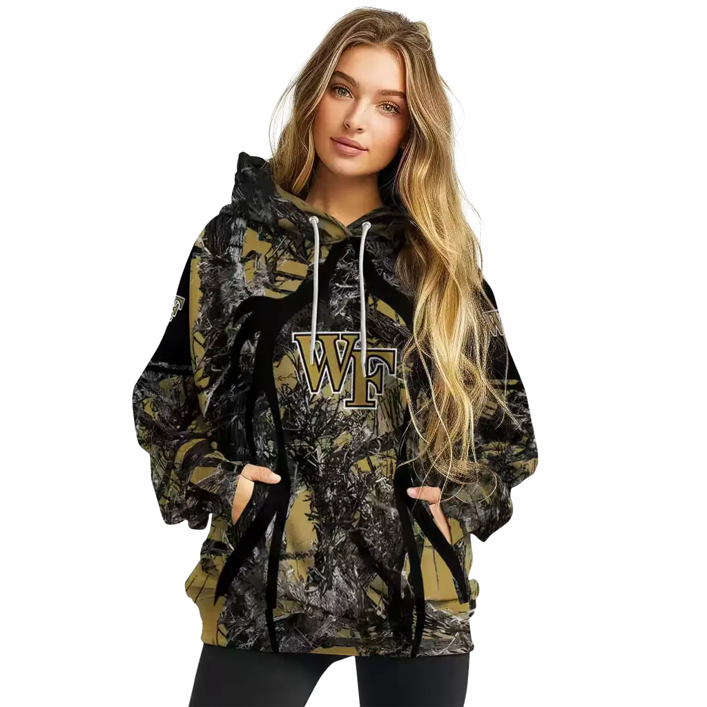 custom wake forest demon deacons hunting theme gold black hoodie high quality custom wake forest demon deacons hunting theme gold black hoodie high quality