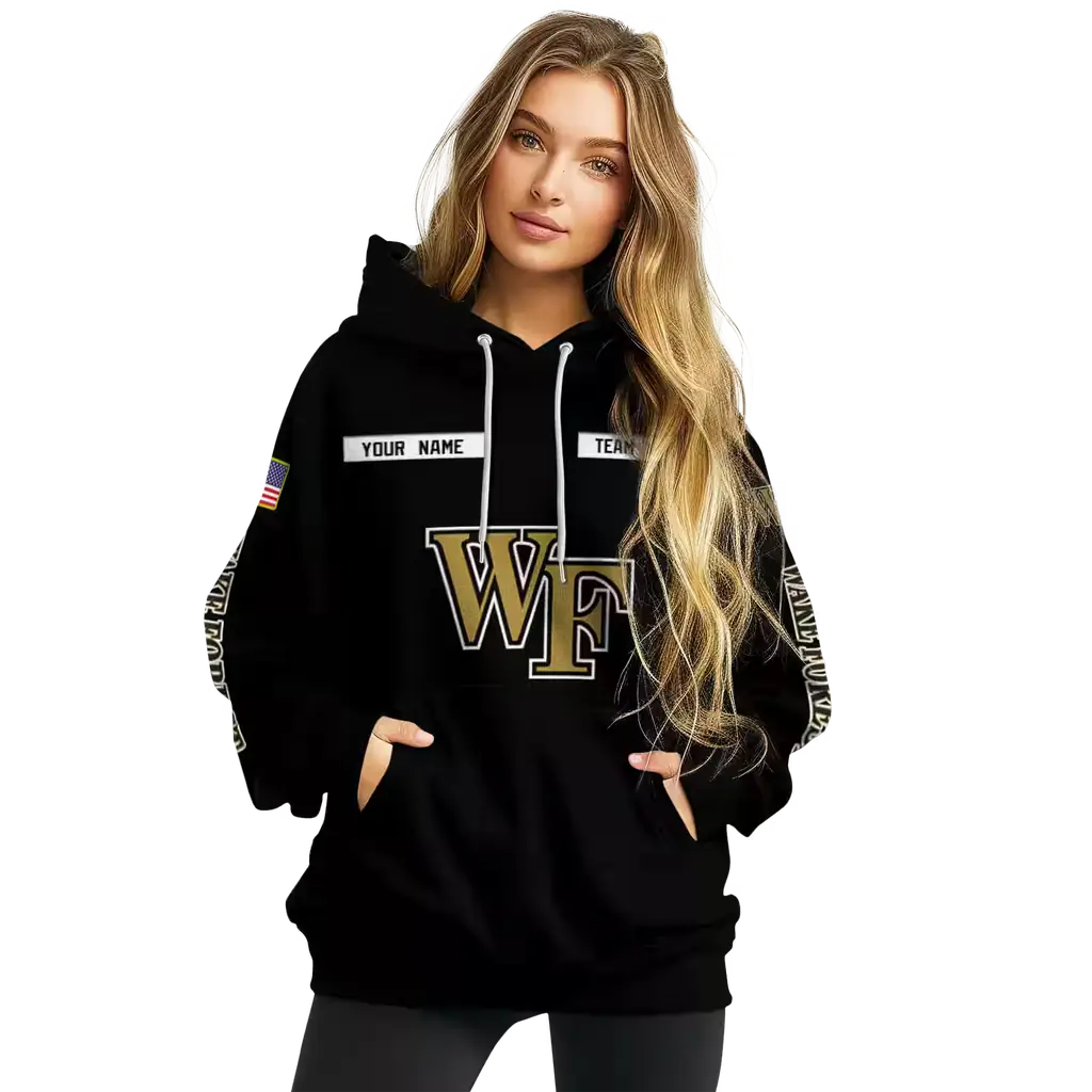 custom wake forest demon deacons punisher skull black hoodie high quality custom wake forest demon deacons punisher skull black hoodie high quality