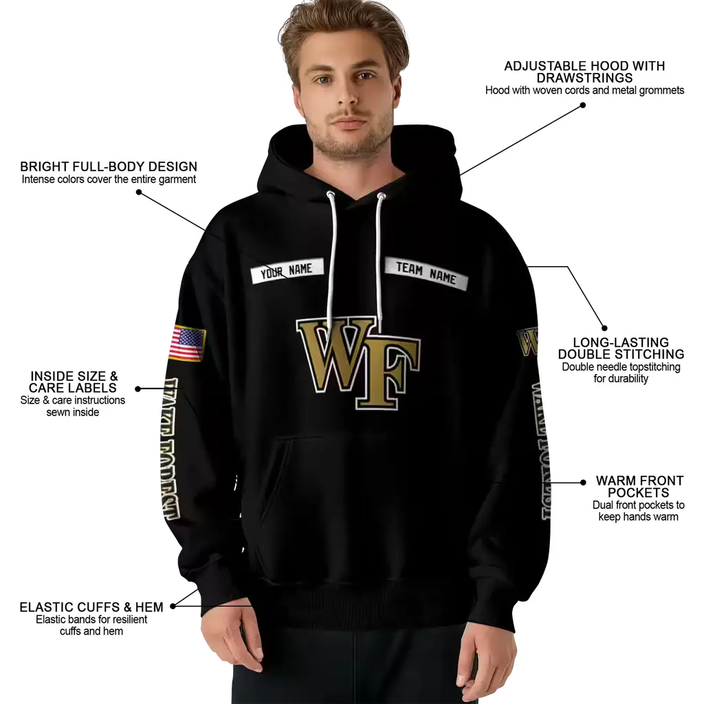custom wake forest demon deacons punisher skull black hoodie latest model custom wake forest demon deacons punisher skull black hoodie latest model