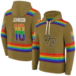 custom wake forest demon deacons rainbow stripes gold hoodie best selling