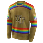 custom wake forest demon deacons rainbow stripes gold hoodie best selling