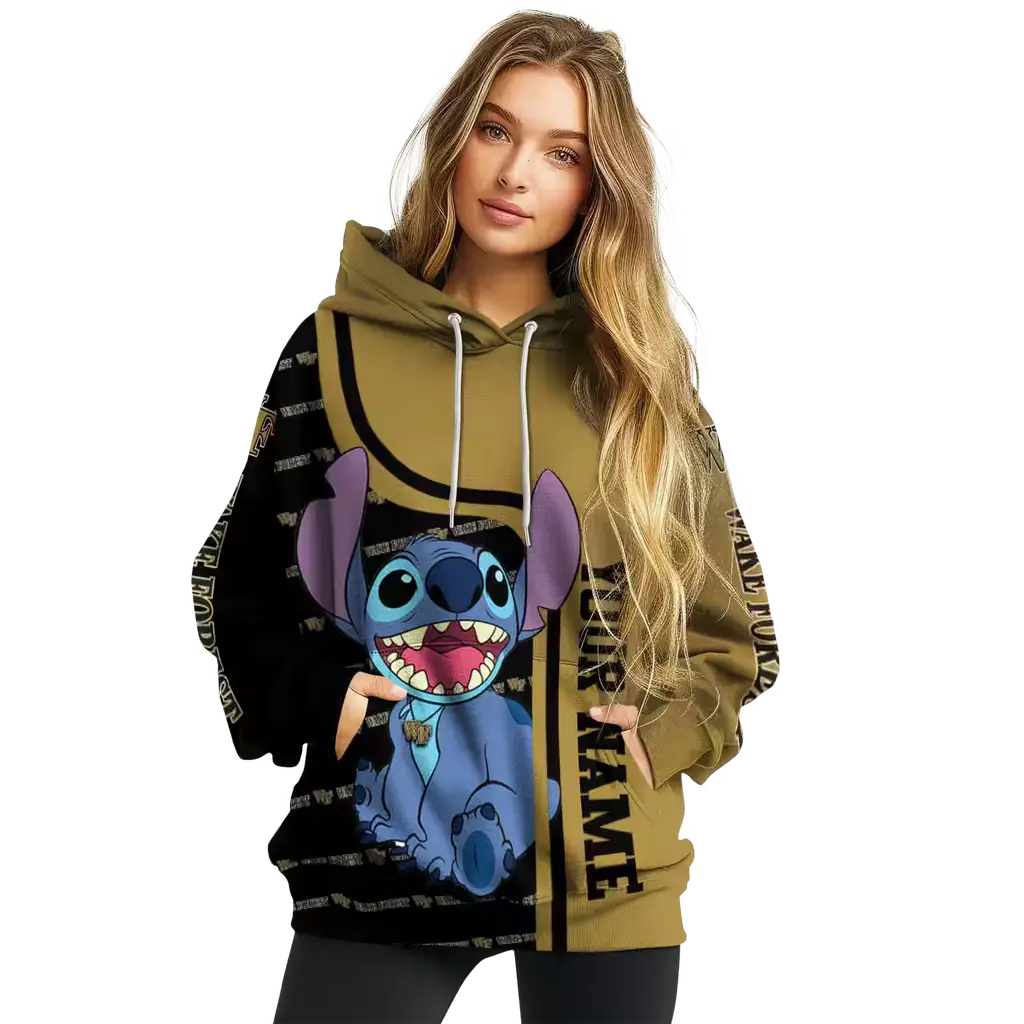 custom wake forest demon deacons stitch gold hoodie high quality custom wake forest demon deacons stitch gold hoodie high quality