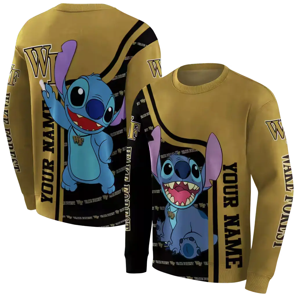 custom wake forest demon deacons stitch gold hoodie premium grade custom wake forest demon deacons stitch gold hoodie premium grade