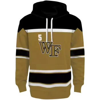 custom wake forest demon deacons striped pattern gold hoodie best selling