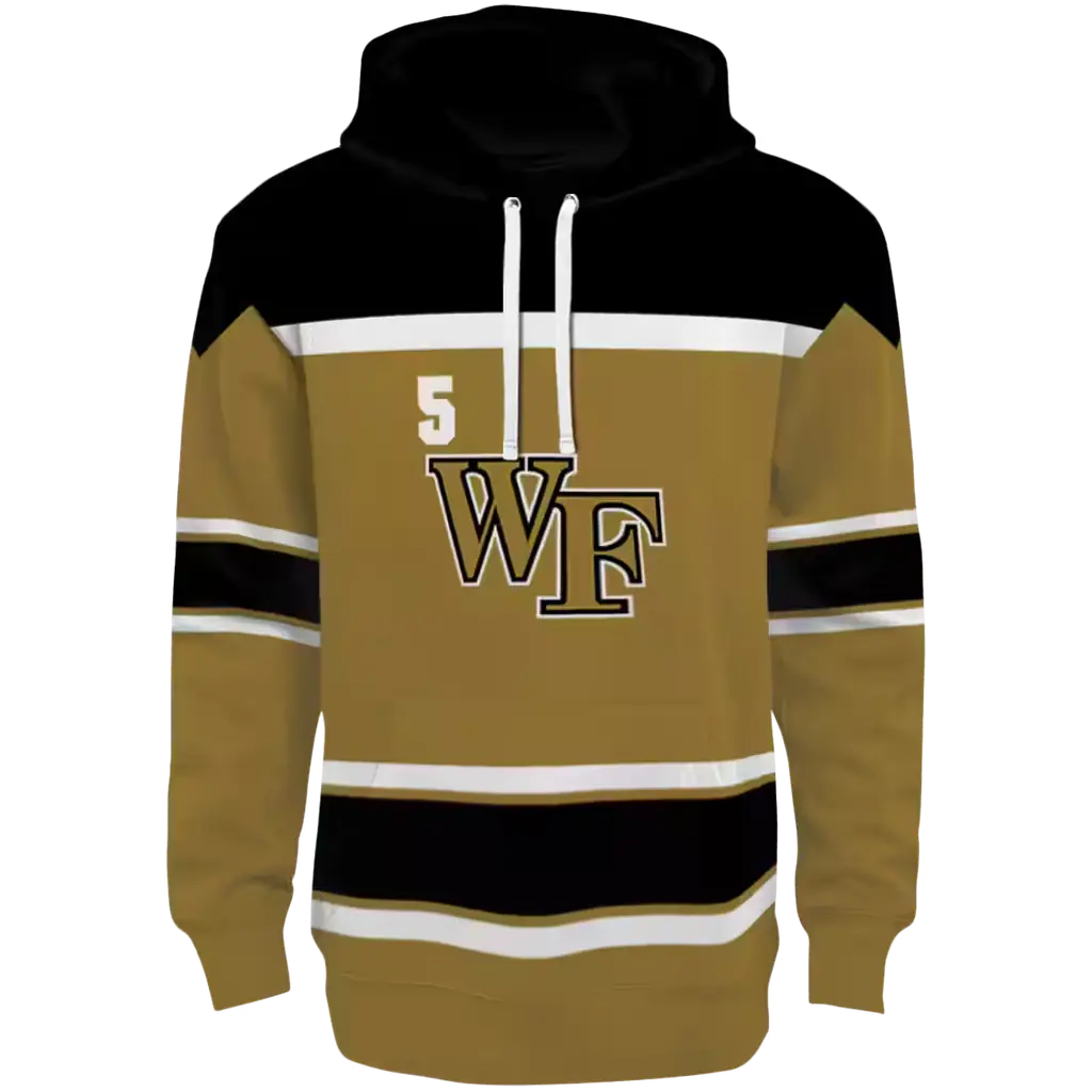 custom wake forest demon deacons striped pattern gold hoodie best selling custom wake forest demon deacons striped pattern gold hoodie best selling
