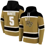 custom wake forest demon deacons striped pattern gold hoodie best selling