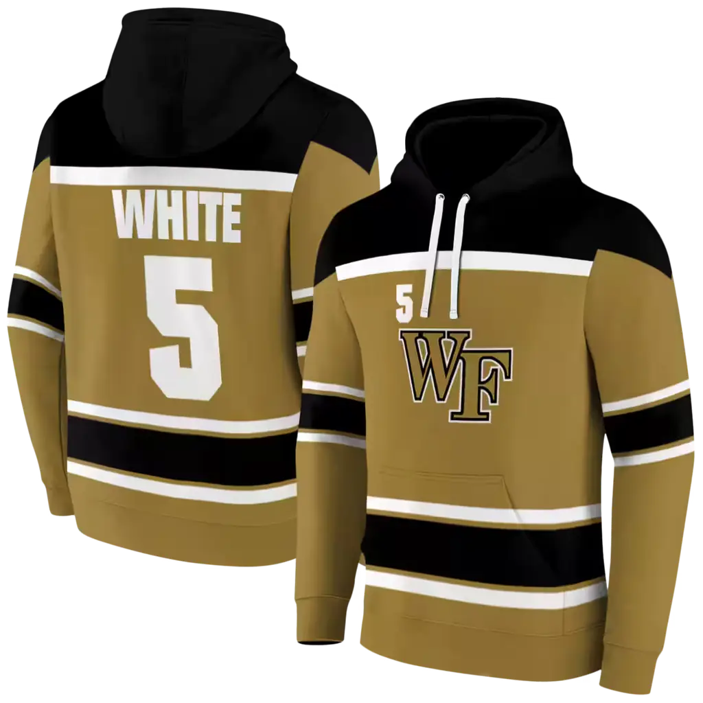 custom wake forest demon deacons striped pattern gold hoodie fashion forward custom wake forest demon deacons striped pattern gold hoodie fashion forward