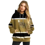 custom wake forest demon deacons striped pattern gold hoodie best selling