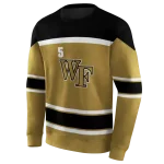 custom wake forest demon deacons striped pattern gold hoodie best selling