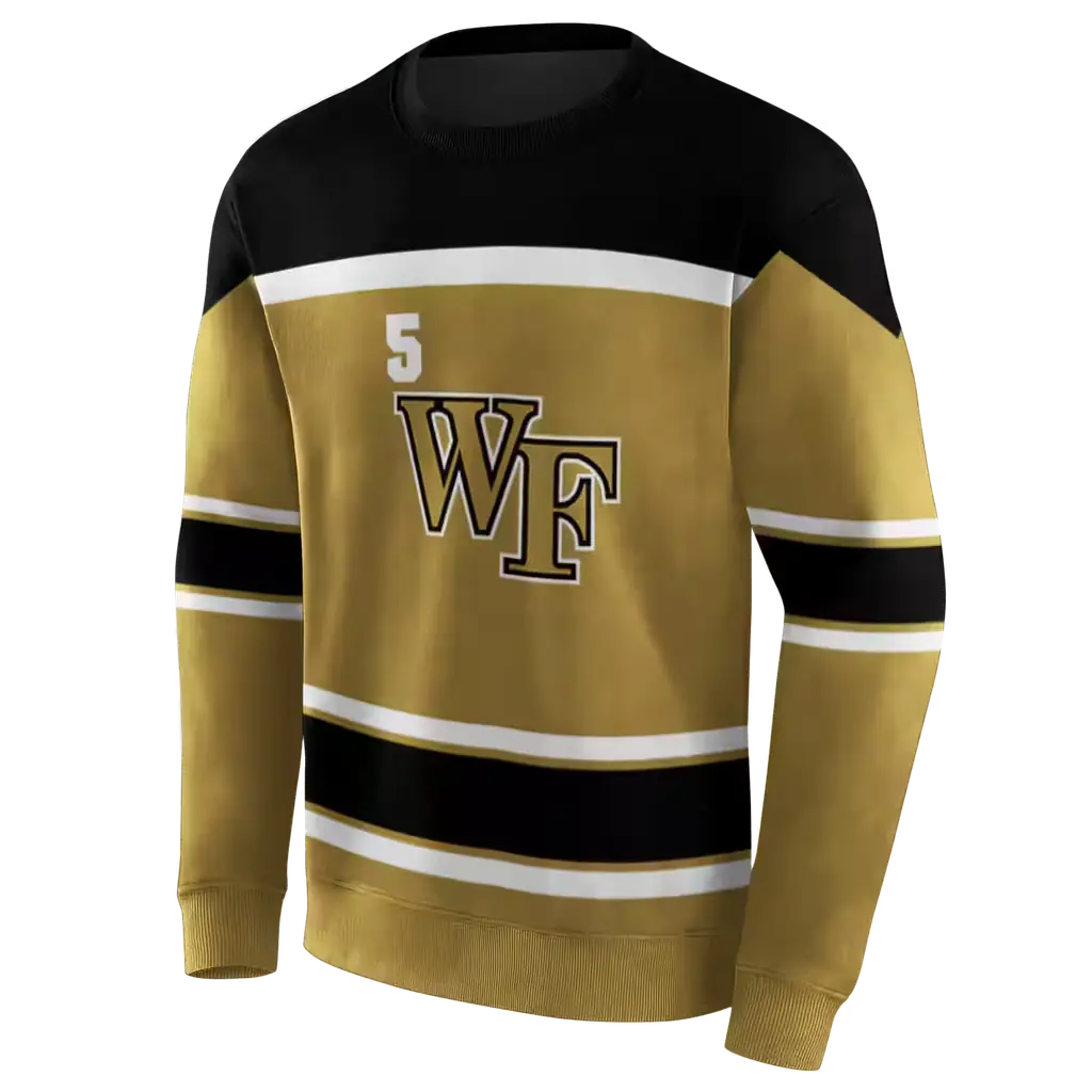 custom wake forest demon deacons striped pattern gold hoodie new arrival custom wake forest demon deacons striped pattern gold hoodie new arrival