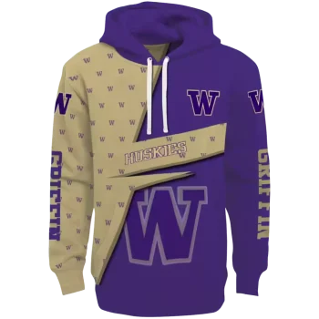 custom washington huskies abstract shape purple hoodie best selling