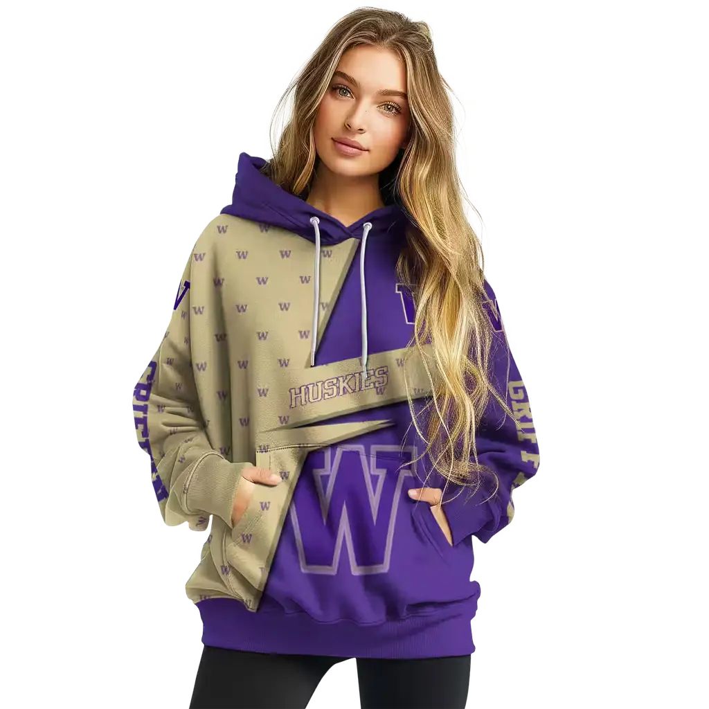 custom washington huskies abstract shape purple hoodie high quality custom washington huskies abstract shape purple hoodie high quality