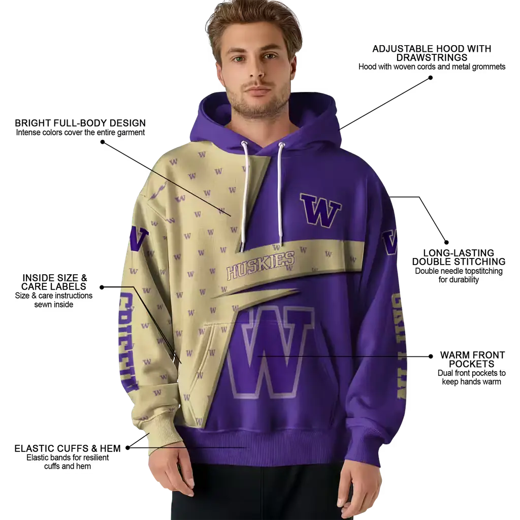 custom washington huskies abstract shape purple hoodie latest model custom washington huskies abstract shape purple hoodie latest model