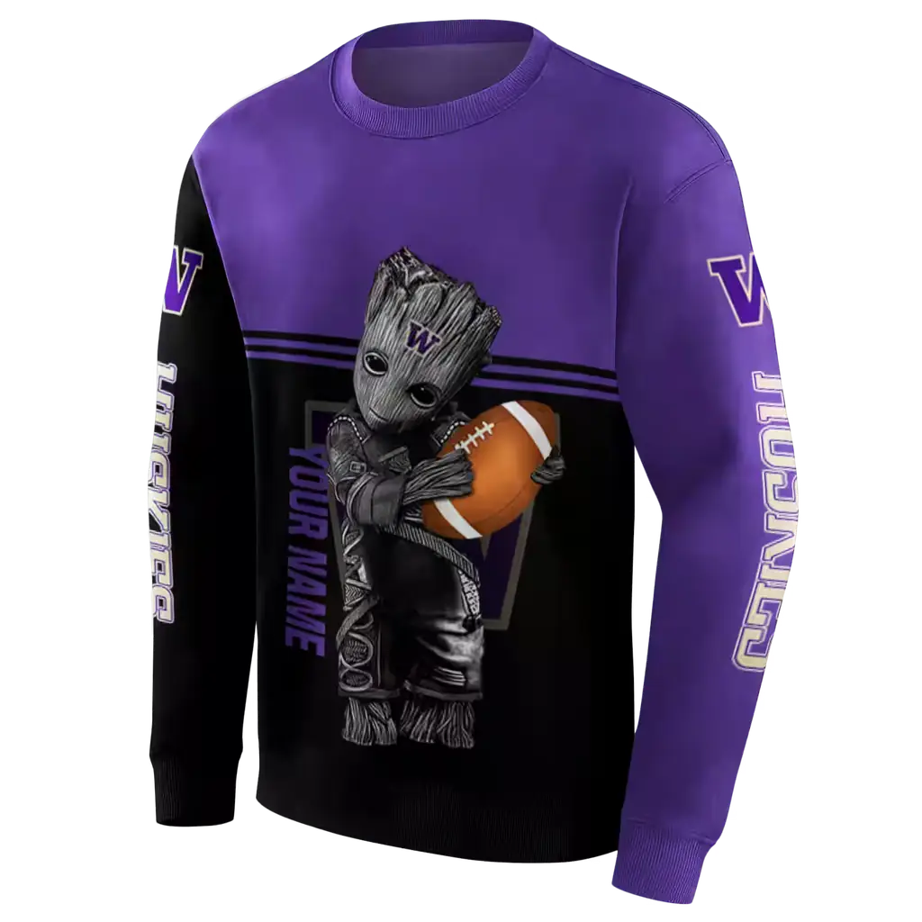 custom washington huskies baby groot purple black hoodie new arrival custom washington huskies baby groot purple black hoodie new arrival